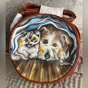 Sharif Dog Cat Bag Purse NWT Cognac Brown RARE